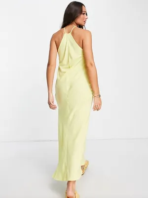 ASOS DESIGN Wrap Neck Maxi Dress with Thigh Split. Size 6 thumbnail 2
