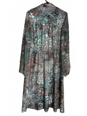 Vintage Floral Dress Size Extra Large XL Cottage Coquette Girl USA Blue Brown thumbnail 2