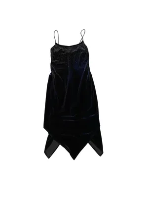 Vintage Rampage 90s Y2K Velvet crystal Fairy Hem Midi Slip Dress cocktail moody thumbnail 10