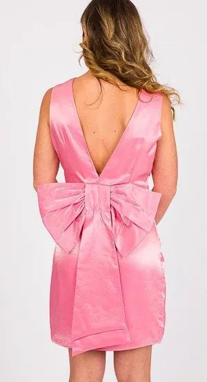 These Three Boutique Pink Bow Back Mini Dress thumbnail 3