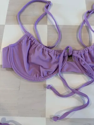 lavender purple ruched balconette bikini set Size XS thumbnail 1
