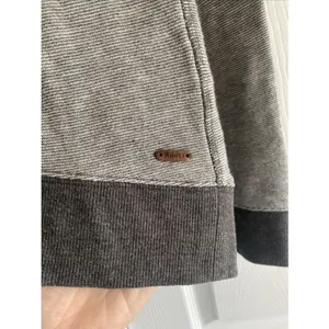 Roots Canada Raglan Micro‎ Stripe Sweatshirt Womens Size S Grey Pullover Cotton thumbnail 5
