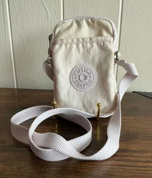 Rare Lightweight Off White Cream Kipling Tally crossbody Phone Handbag thumbnail 1