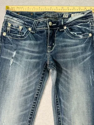 Miss Me Bootcut Jeans Size 28 Distressed Blue Denim thumbnail 3