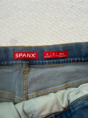 SPANX EveryWear Pull-On Wide Leg Jeans 1X Regular Antique Indigo thumbnail 5