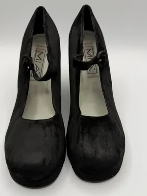 Vintage MIA Betty Y2K Mary Jane Platform Wedge Heels Black Leather 8.5 thumbnail 3