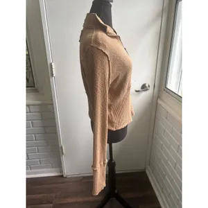 We The‎ Free Free People Midnight 1/2 Zip Crop Top Large boho minimalist thumbnail 4