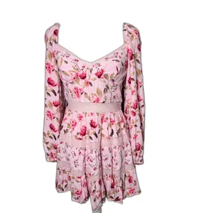 Altar’d State Pink Kate Floral Mini Dress Size Largebustier corset bodice thumbnail 6