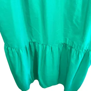 Universal Thread NWT Cotton‎ Blend Green Spaghetti Strap Ruffled Midi Dress Sz L thumbnail 4