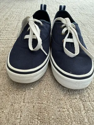 Sperry Topsider navy canvas tennis shoes sz 6.5 thumbnail 2