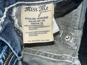 Miss Me Bootcut Straight Leg Floral Crystalized Embroidered Stitched Jeans Sz 27 thumbnail 12