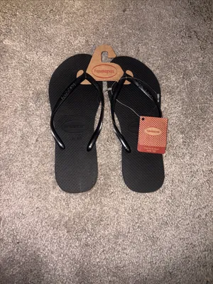 Havaianas Black Women's Flip Flop Sandals size 9/10 new thumbnail 2