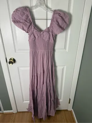 Free People Sundrenched Short Sleeve Maxi Dress in Dawn Pink XS thumbnail 2