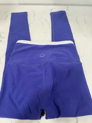 Beyond Yoga Violet Leggings with White Crossover Waistband thumbnail 3