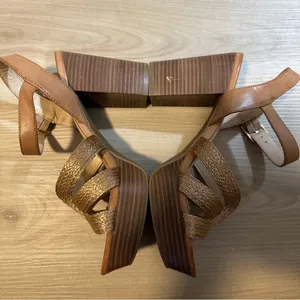 The Limited Platform Sandals Brown 8.5 M Womens Block Heel‎ Woven Ankle Strap thumbnail 10