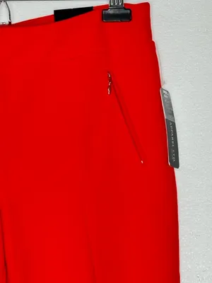 SOHO Apparel Red Slim Ankle Pants Zip Pocket Stretch Career Chic Size M NWT thumbnail 6