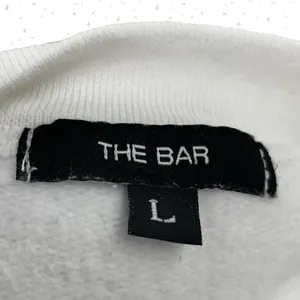 The Bar Varsity Sweatshirt White Monochrome Oversized Crewneck Pullover Size L thumbnail 5