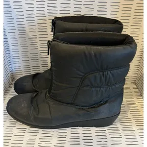 Trotters‎ Womens Black Puffer Snow Boots Front Zip Mid Calf Wedge Size 8.5 Aki thumbnail 3