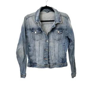ZARA Z1975‎ Faded Distressed Denim Jacket Large thumbnail 2