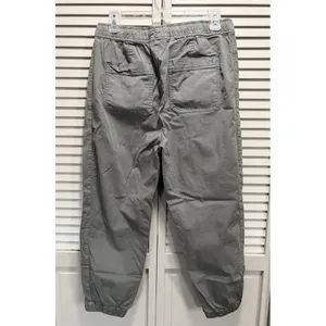 American Eagle Gray Elastic/Tie Waist Zip Pockets Elastic‎ Hem Pants Size Medium thumbnail 4