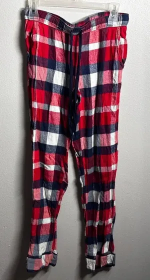 Aerie Women Winter Christmas Red Plaid Flannel Pajama Pants Size XS.‎ thumbnail 1