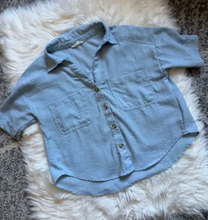 Blu Pepper Powder blue camp shirt thumbnail 1