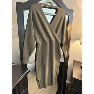 NEW Batwing Sleeve Wrap Knit Sweater Dress M NO BELT thumbnail 7