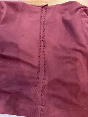 BB Dakota Faux Suede Moto Jacket Burgundy Wine Braided Size Small - C61-122 thumbnail 9
