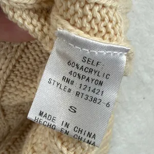 Ellison Beige Cable Knit Turtleneck Sweater Vest RT3382-6 Womens‎ Small thumbnail 5