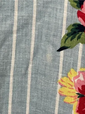 Anthropologie Maeve Blue Striped High-Low Floral Button Skirt thumbnail 3