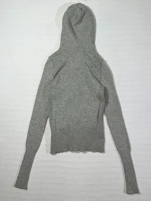 Abercrombie & Fitch Womens Full Zip Y2K Cable Knit Hoodie Size S Gray Preppy thumbnail 2