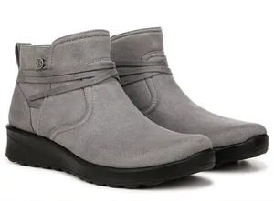 Bzees Grey Slip-On Ankle Booties Size 9 Wide thumbnail 1
