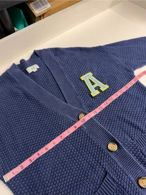 Aerie knit cardigan 100% cotton xs letterman college academia preppy letter A thumbnail 3