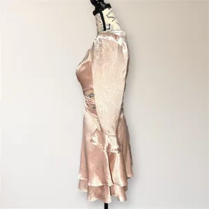 RAHI Pink Satin Cutout‎ Ruffle Mini Dress S Homecoming Wedding Guest Party thumbnail 7