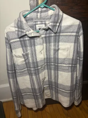 American Eagle Shacket Plaid Flannel thumbnail 1