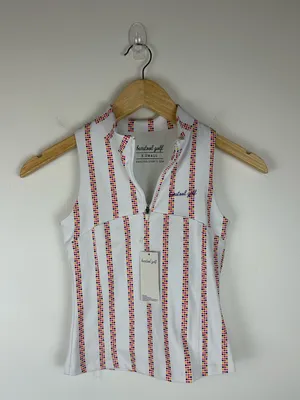 Barstool Vertical Dot Women's Sleeveless Golf Tennis Polo Shirt Sz‎ XS thumbnail 3