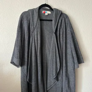 Free People Grey Slouchy Long Sweater Cardigan Duster Knit thumbnail 5