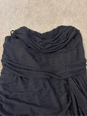 Lulu's Black Strapless Rhinestone Dress thumbnail 2