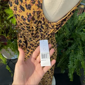Donna Morgan Animal Print Button Up Belted Jumper Dress thumbnail 5