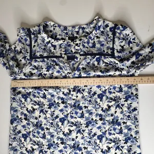 Talbots Floral Button Down Shirt Small‎ Blue Cottage Preppy Office Lightweight thumbnail 8