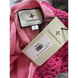 NWT Tuckernuck Mixed Berry Pink Crochet Bettina Sweater Size Medium thumbnail 6