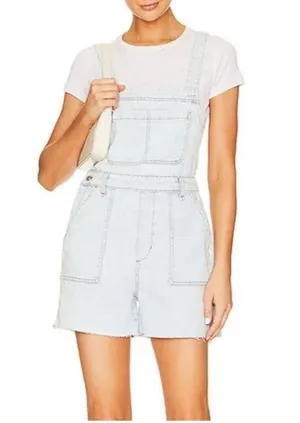 NWT WEWOREWHAT Denim Slit Short Overalls XS thumbnail 10