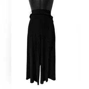 Jules & Leopold Classic Black Wide-Leg Below the Knee Pants Size M thumbnail 4