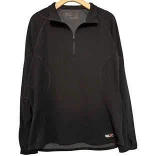 RLX Ralph Lauren Women’s Size L Black Quarter Zip Baselayer Activewear Top thumbnail 1
