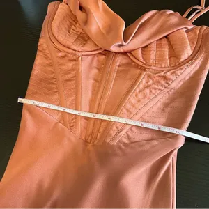 House of CB Myrna Rose Pink Satin Corset Midi Dress‎ XS NWT thumbnail 15