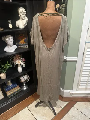 Free People Free‑Est Crisp + Cool Linen Midi Dress in Green Size Medium thumbnail 8