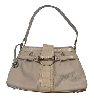 Brighton White Leather Y2K Shoulder Bag Handbag Purse Vintage thumbnail 1