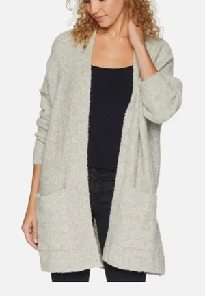 Free People Wool Blend Cardigan Duster Pullover Pockets Longline Size XS thumbnail 1
