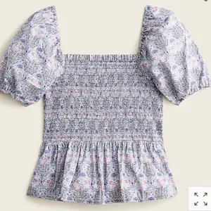 J. Crew Smocked Square-neck Cotton Top In Liberty Club Nouveau Floral Pr… thumbnail 1
