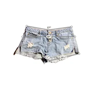 Rip‎ Curl Womens Distressed Denim Cut Off Shorts Light Wash Button Fly Size 7 thumbnail 3